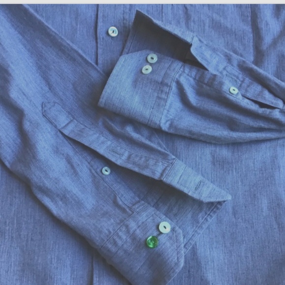 ETON slim solid gray spread collar cotton shirt Sz L 41 made in Romania 🇷🇴 - Picture 7 of 11